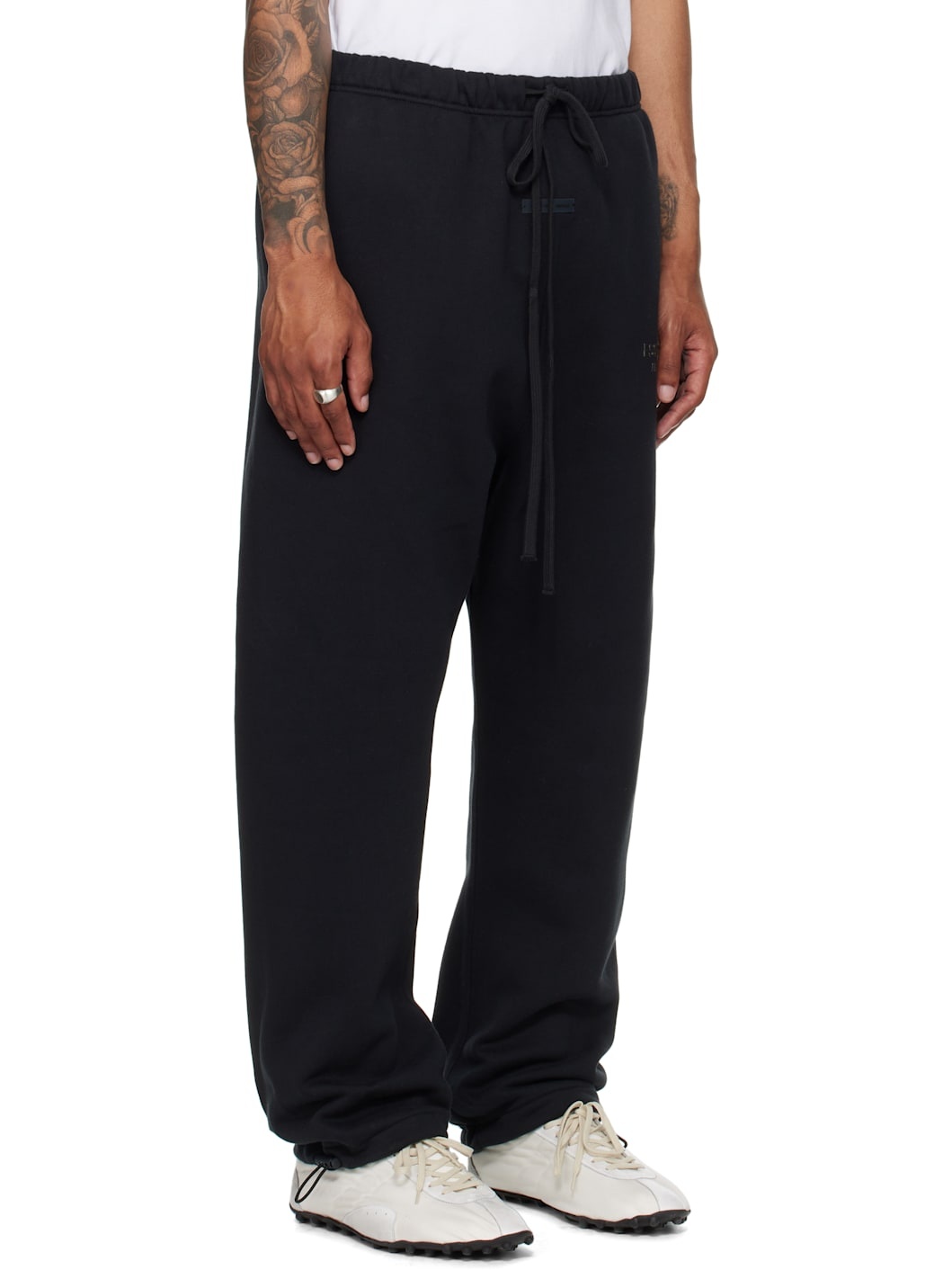 Black Relaxed Fleece Sweatpants - 2