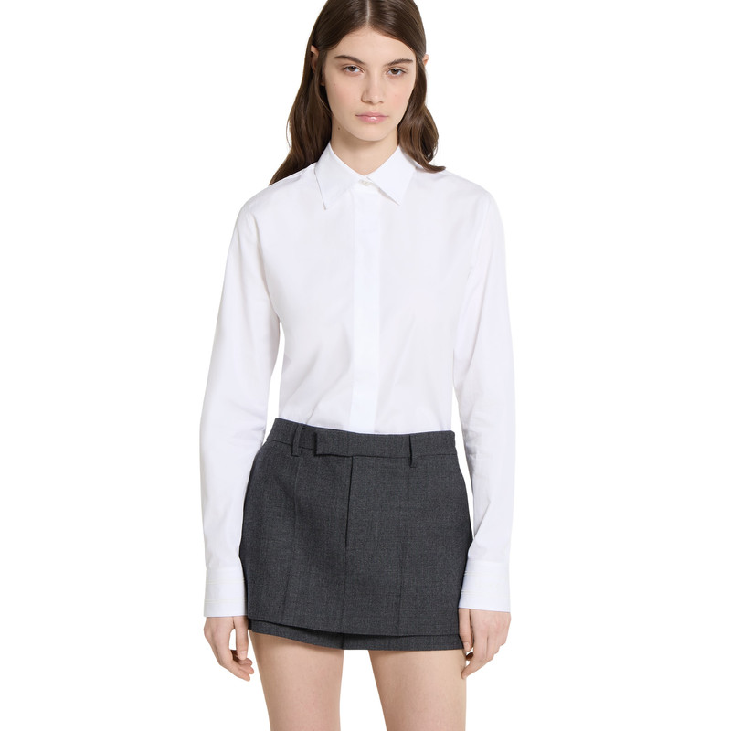 Cotton poplin shirt with embroidery 3