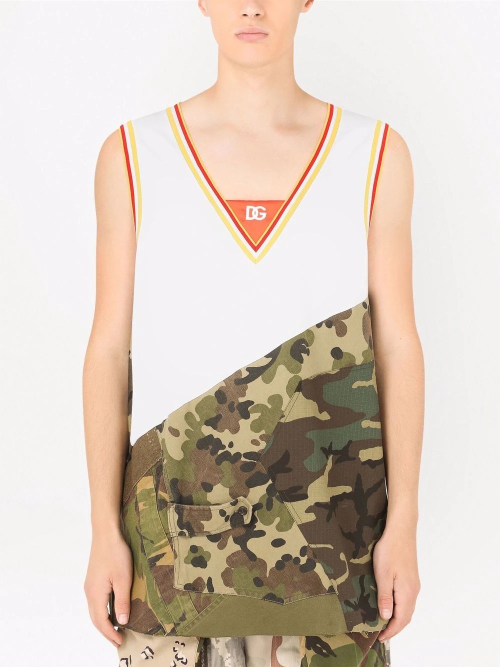 logo-print camouflage vest - 3