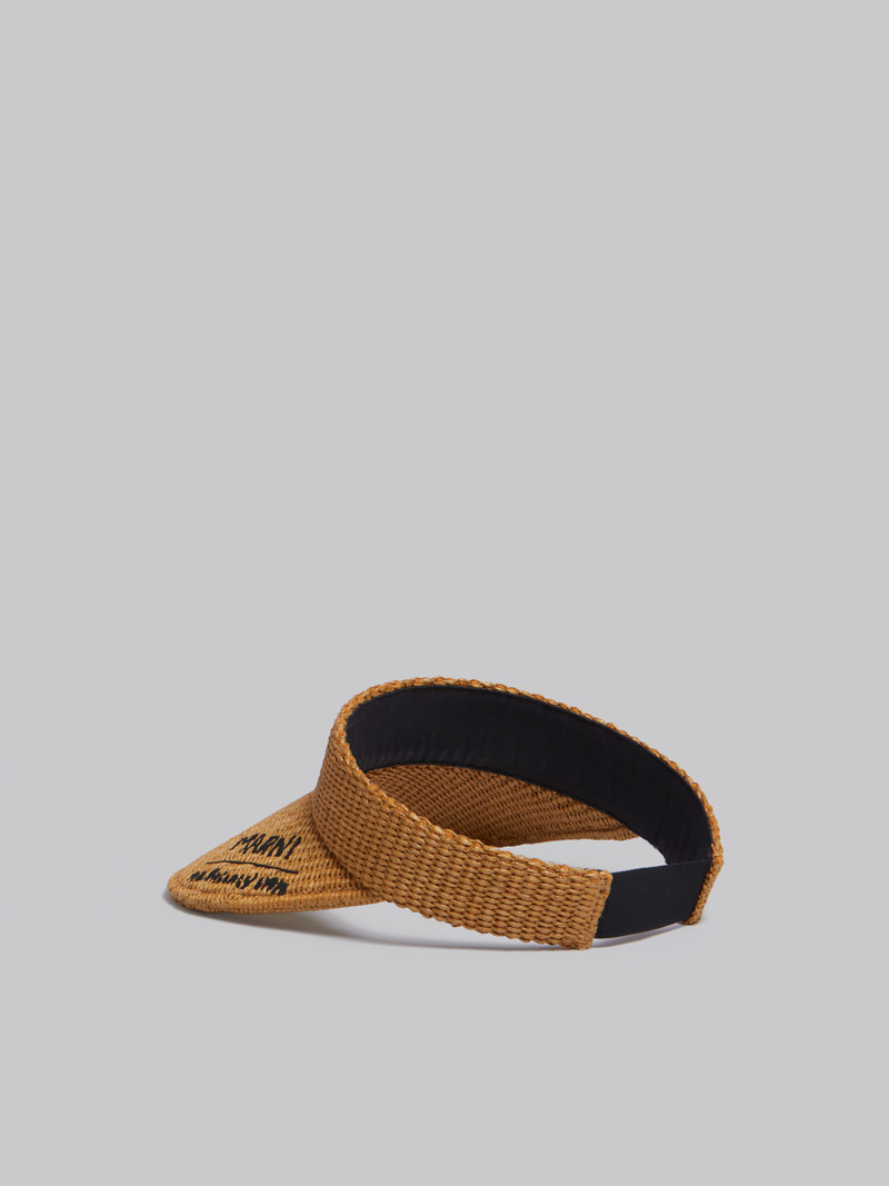 MARNI X NO VACANCY INN - RAFFIA FABRIC의 캐러멜 VISOR 3