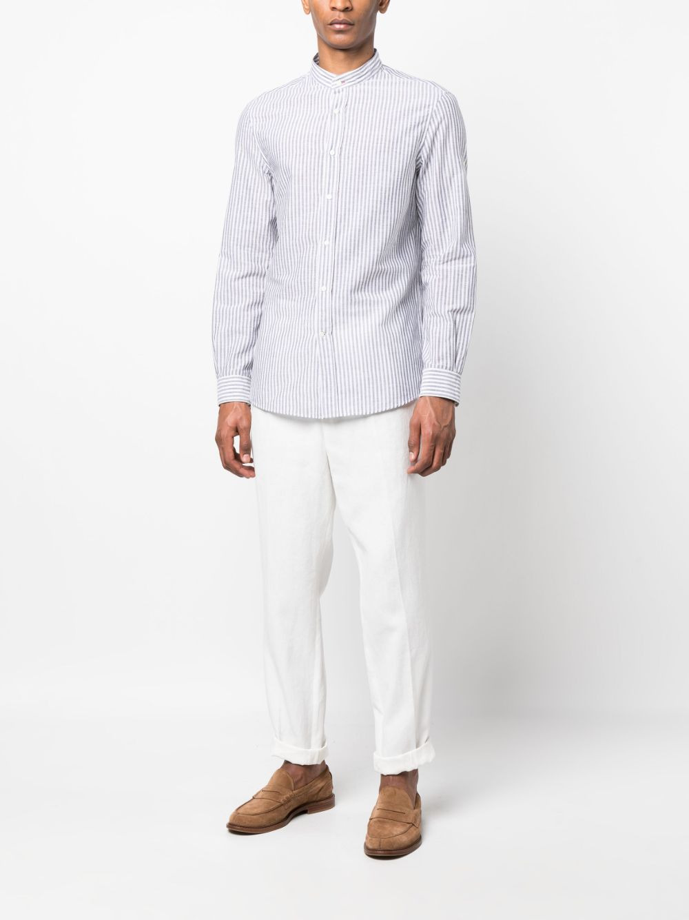 long-sleeve striped buttoned shirt - 2