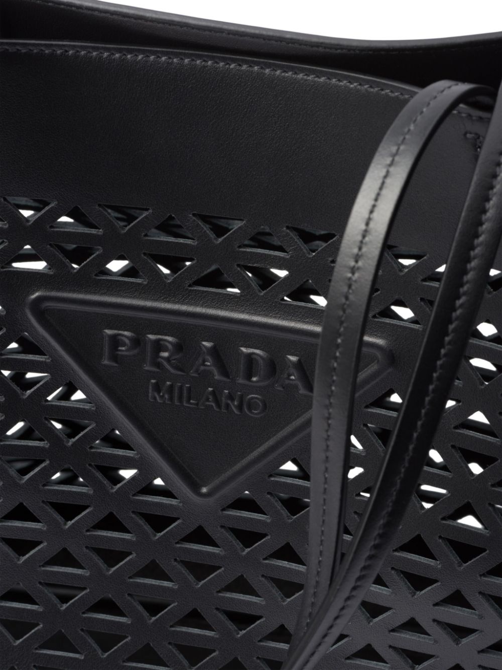 logo-perforated leather tote bag - 4