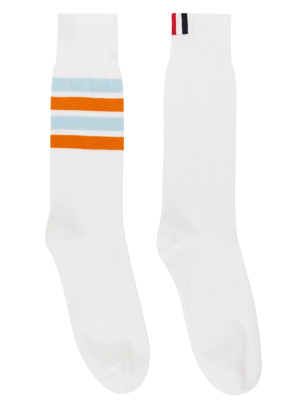 White 4-Bar Socks - 1