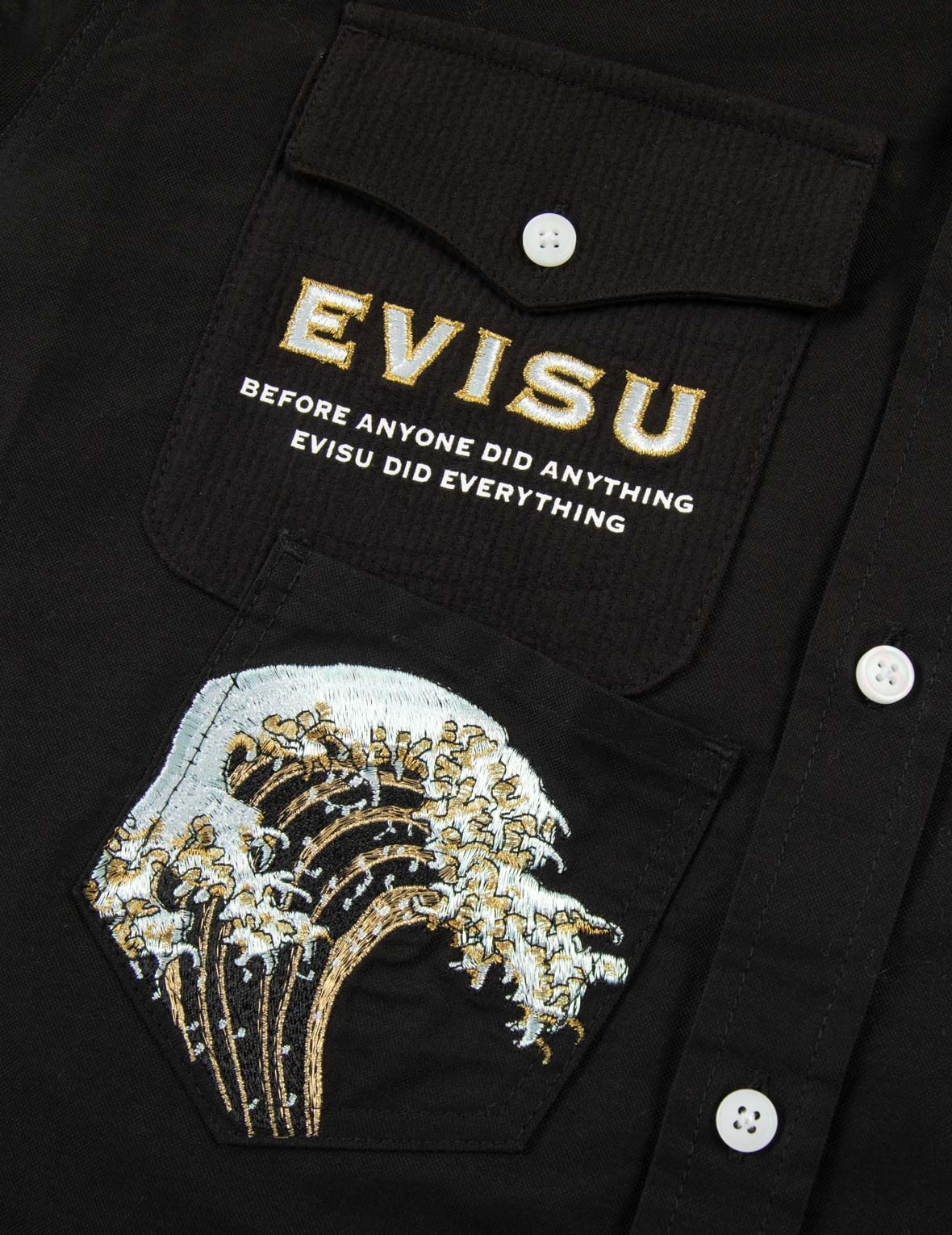 MULTI-POCKET AND LOGO PATCH EMBROIDERED RELAX FIT SHIRT - 12