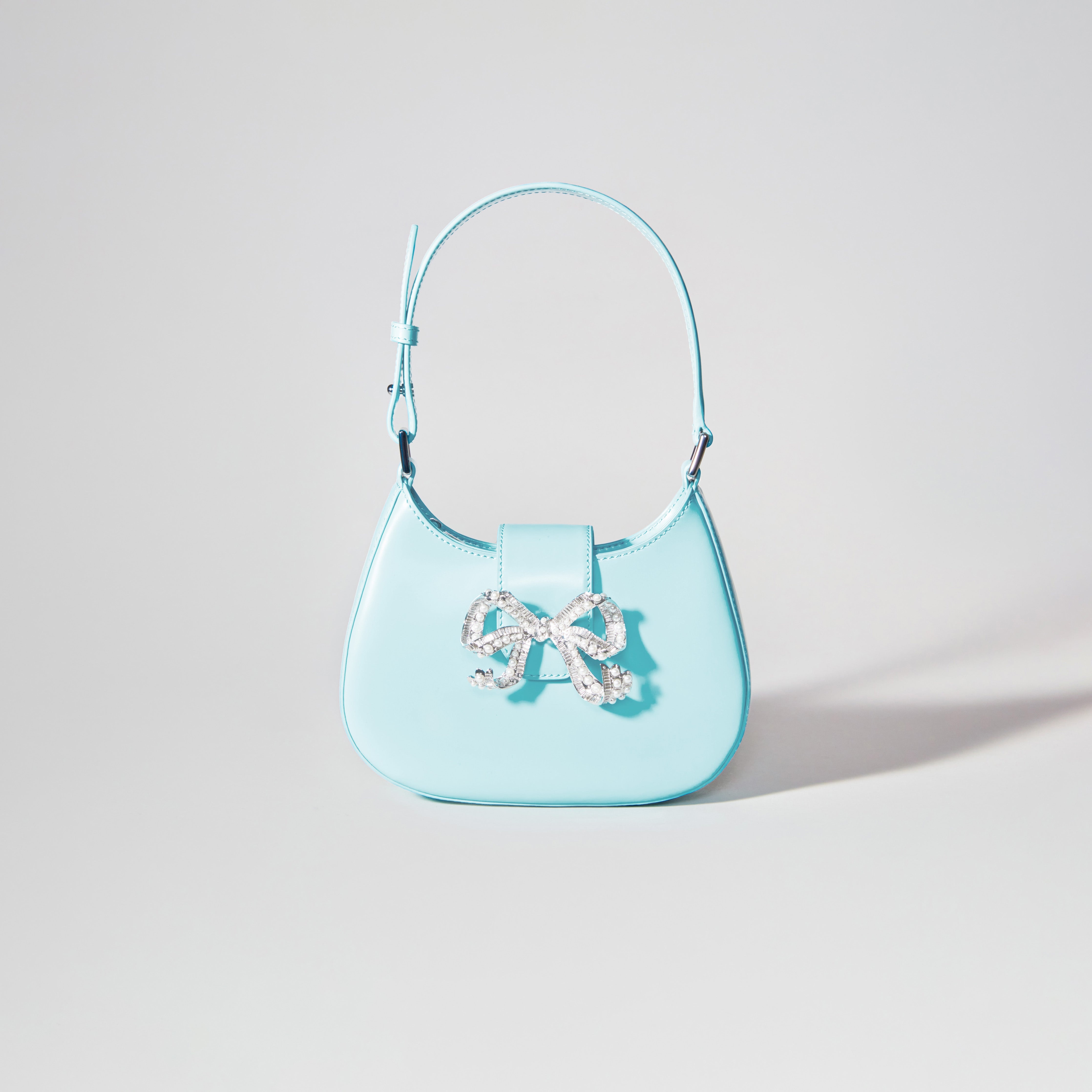 Blue Crescent Bow Mini Bag - 1