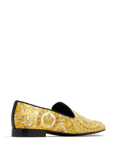 VERSACE Barocco-print silk loafers outlook