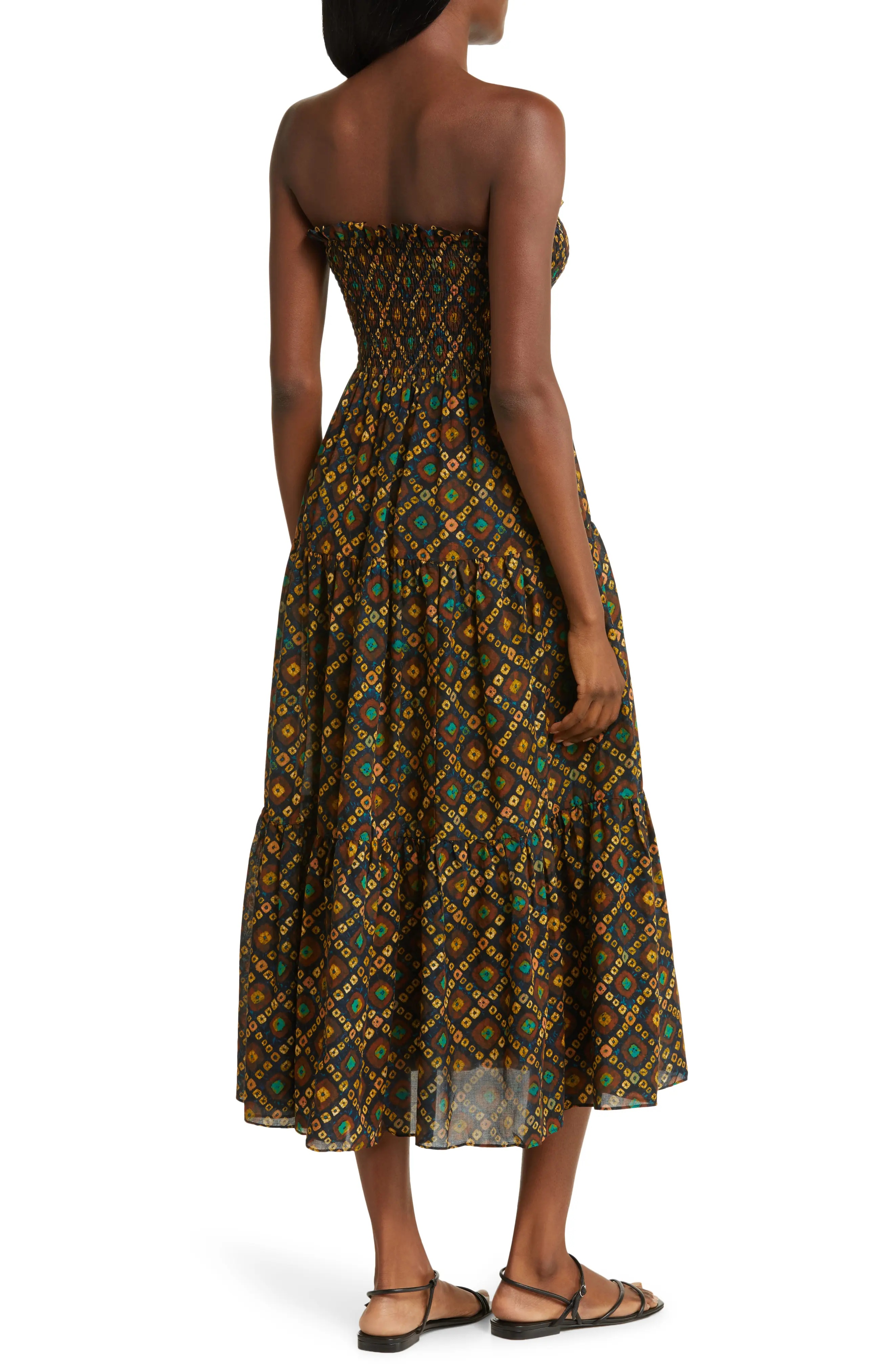 Lucca Batik Print Strapless Cover-Up Dress - 2