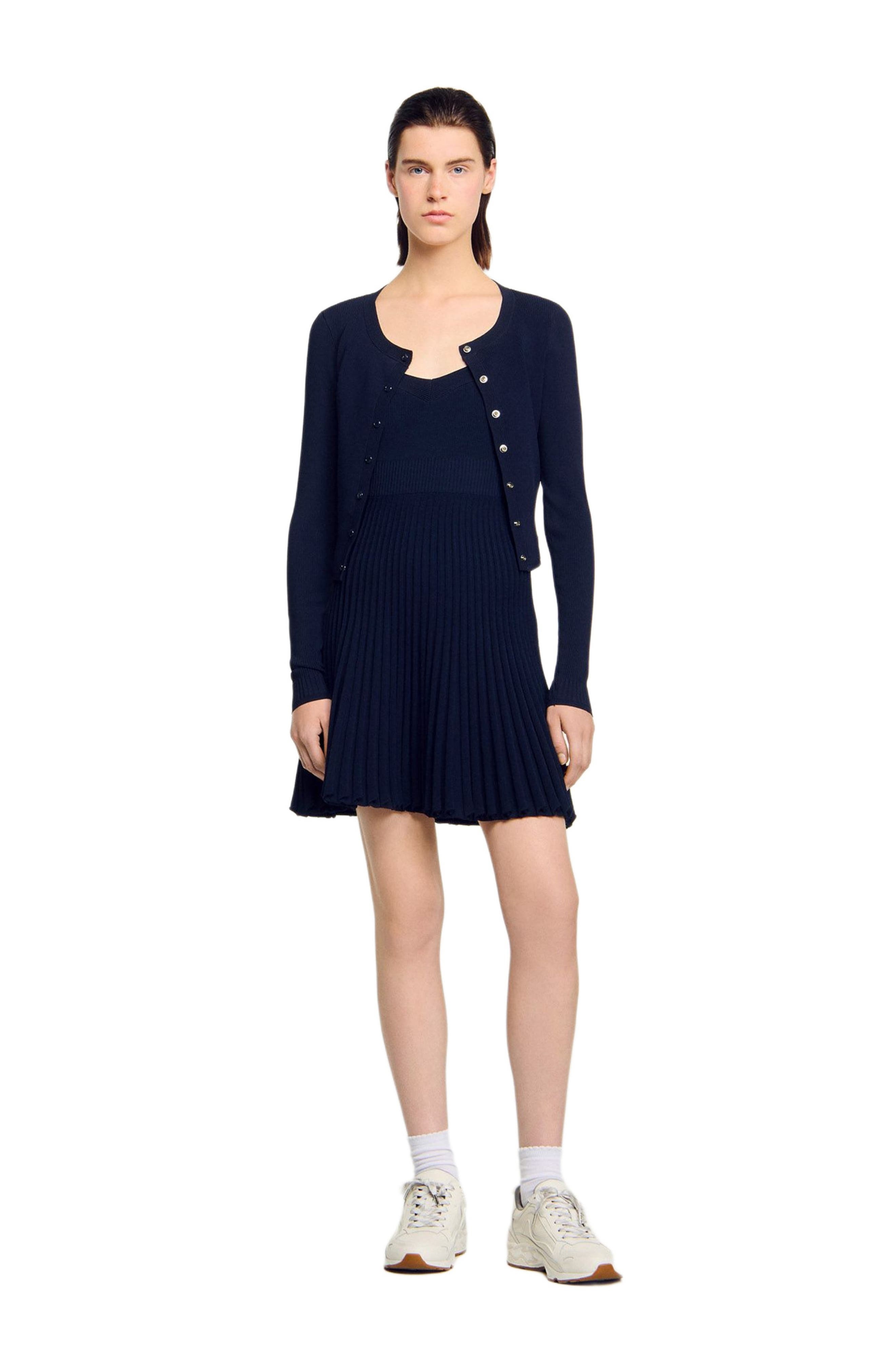 SANDRO Short knit dress in Navy Blue at Nordstrom - 7