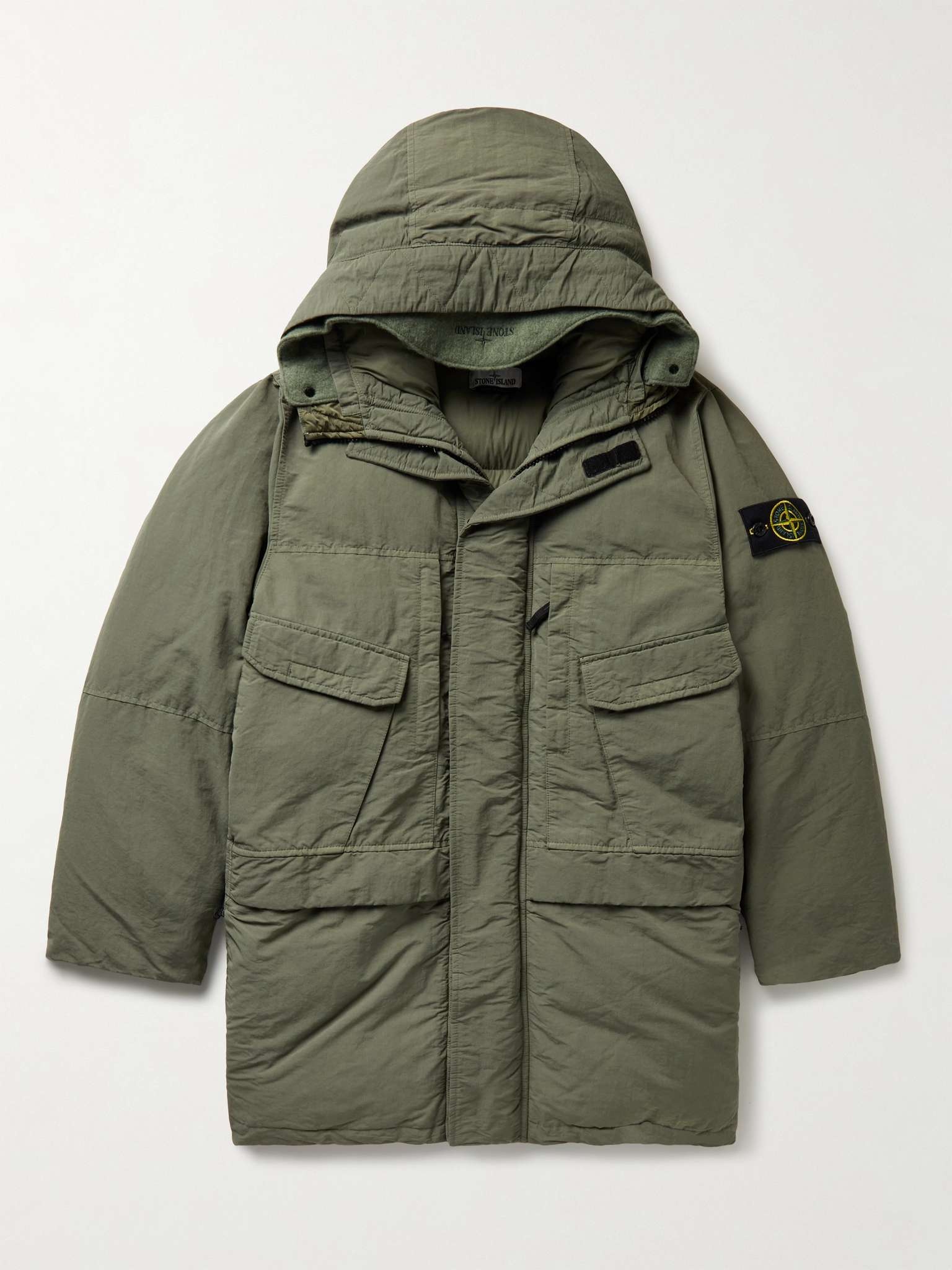 Logo-Appliquéd Coated-Nylon Hooded Down Parka - 1