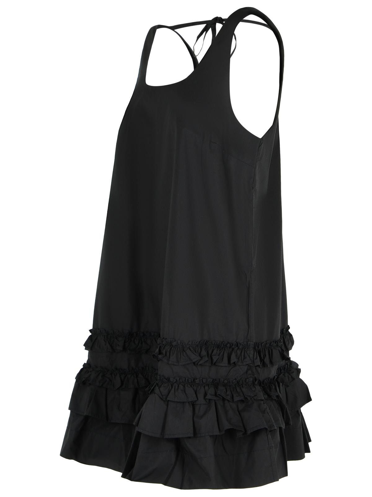 Ganni Mini Dress In Black Cotton Poplin Women - 2