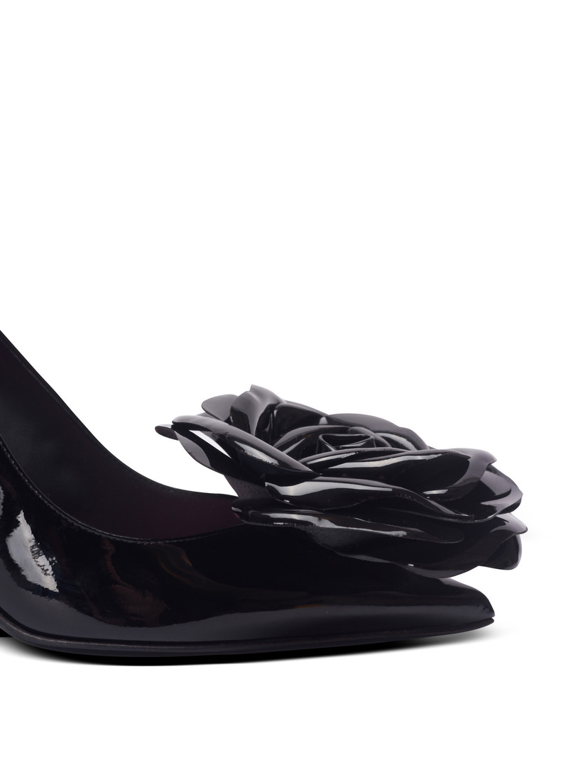 Patent leather Ruby pumps with flower detail 6
