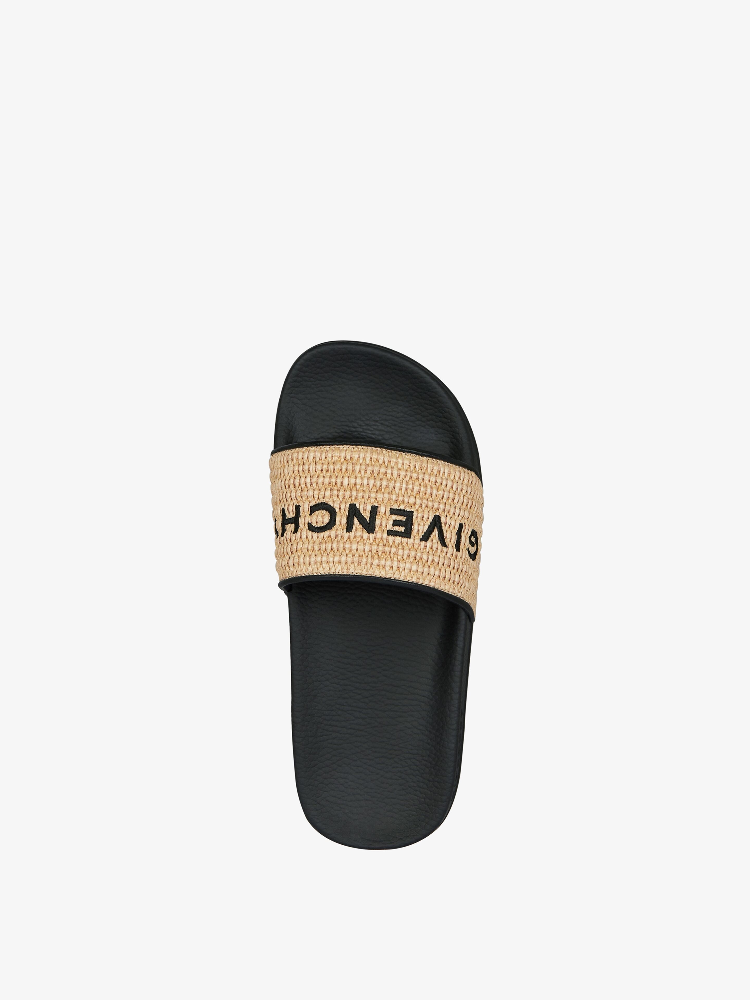 SLIDE FLAT SANDALS IN RAFFIA - 4
