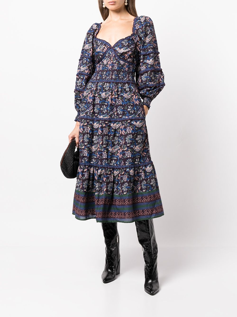 Noah long-sleeve smocked dress - 2