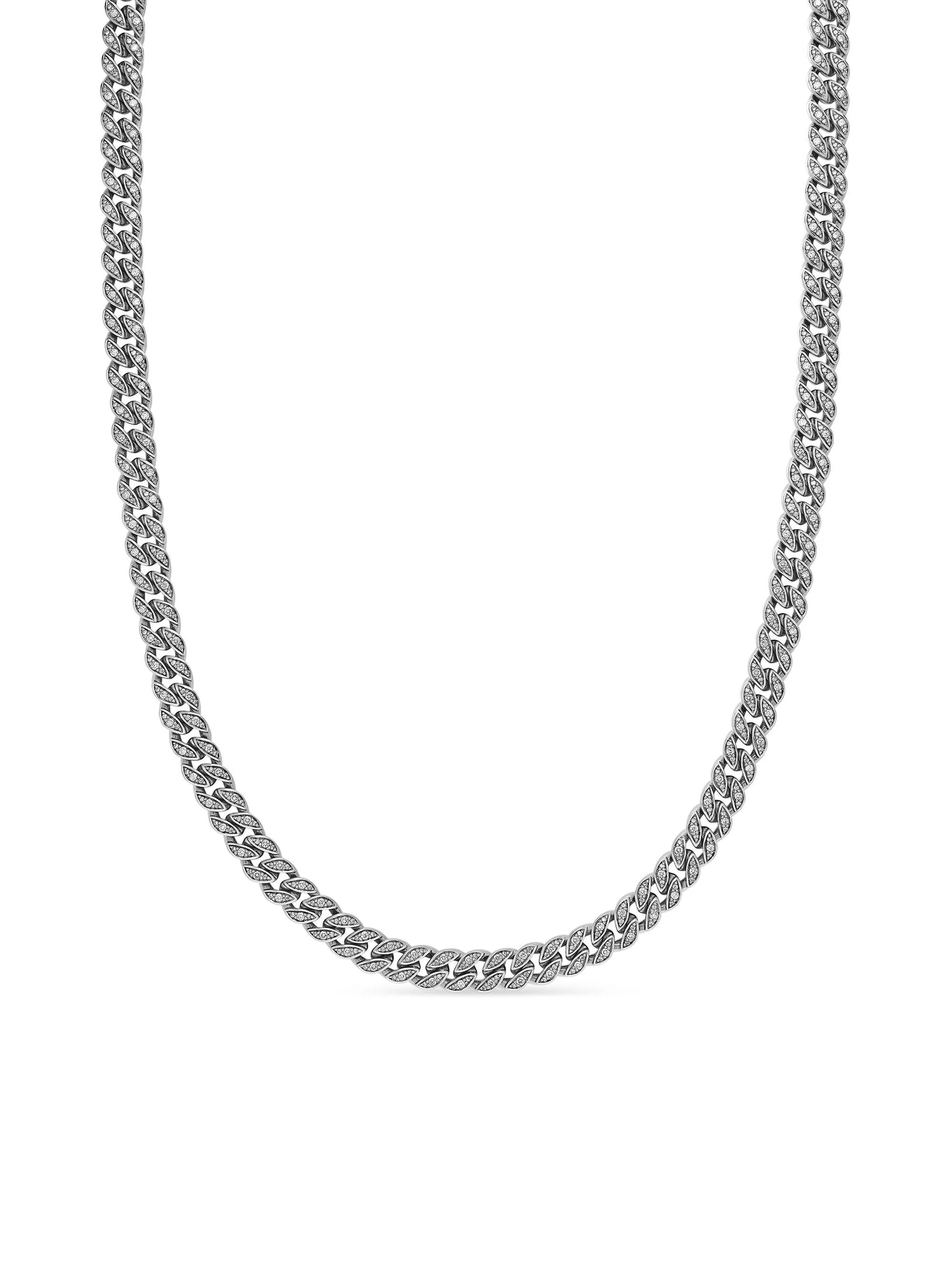 Women's Curb Chain Necklace in Sterling Silver - Silver - 1