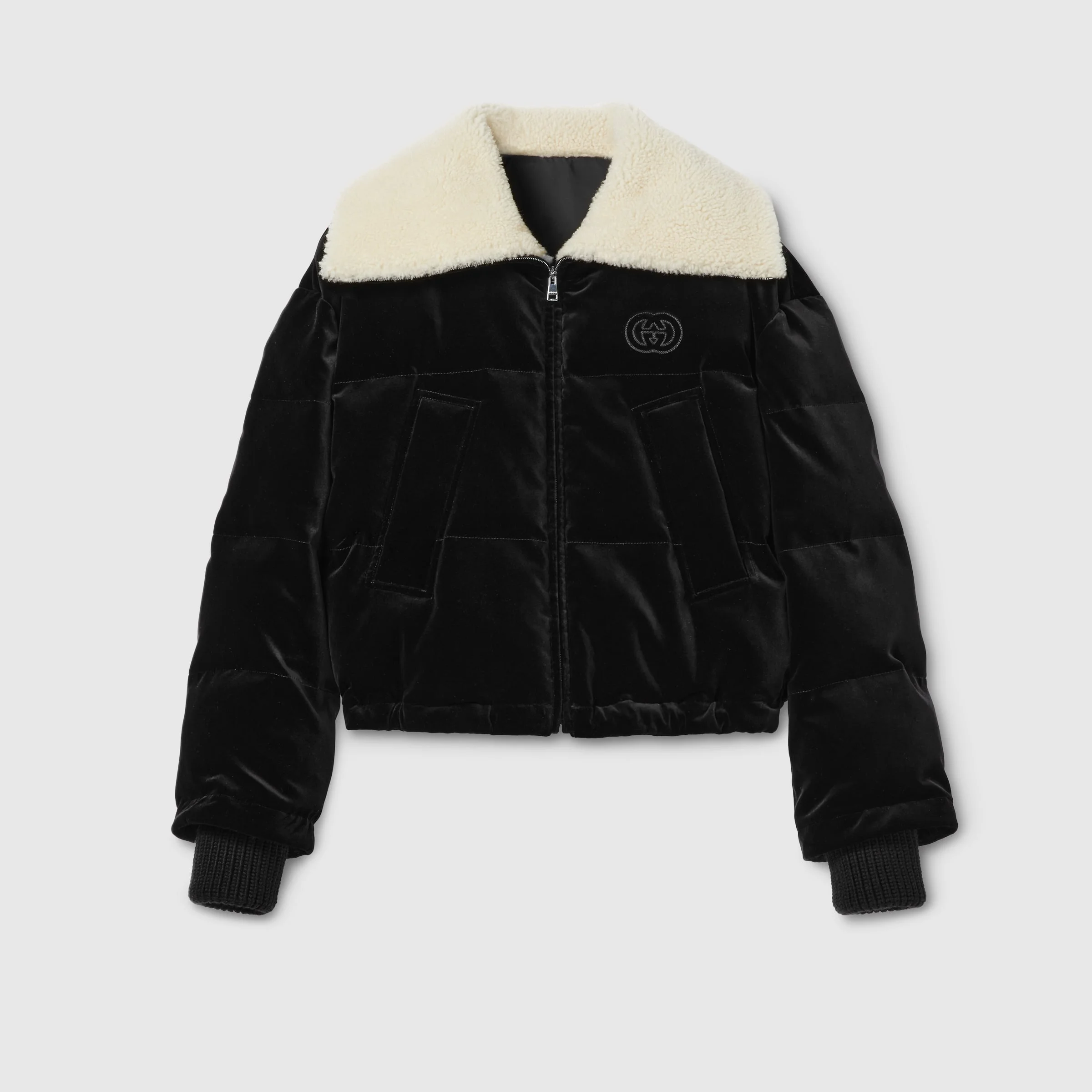 Cotton velvet puffer bomber - 1