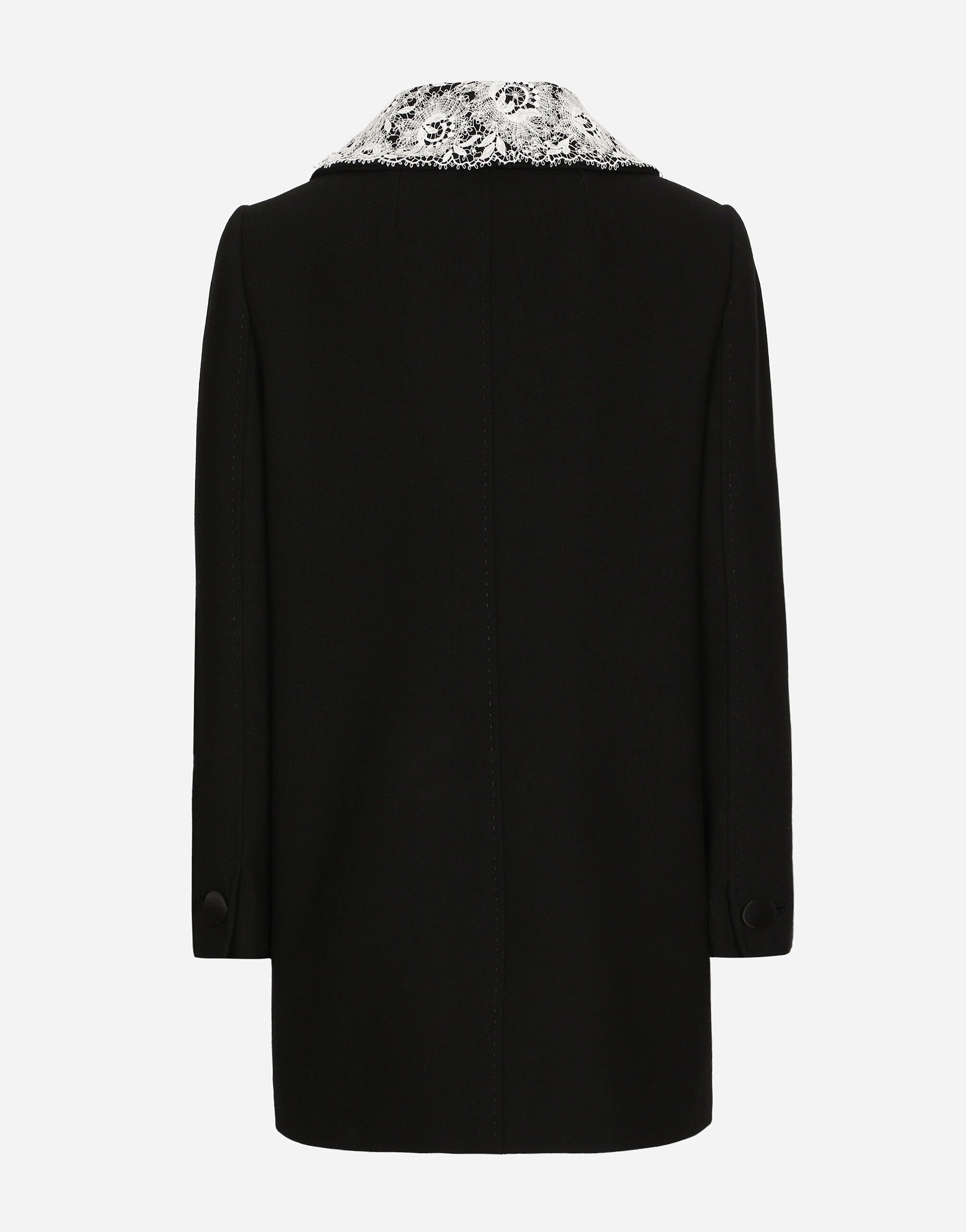 Short wool coat with lace details - 2