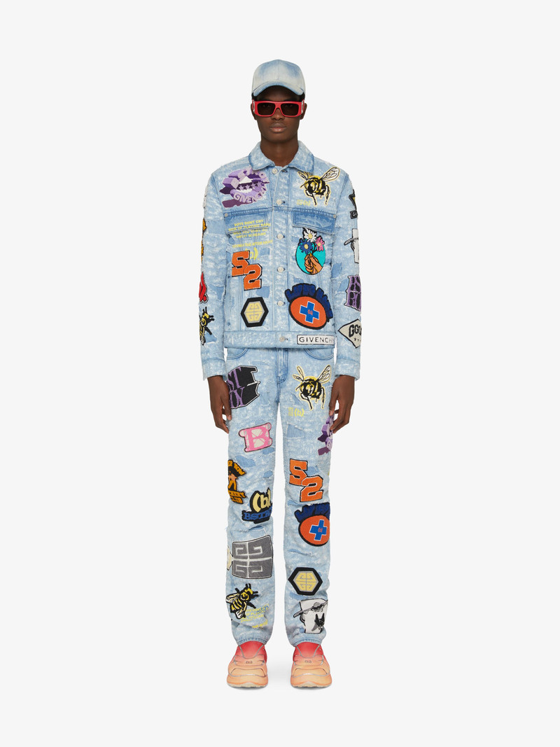 Givenchy JACKET IN DESTROYED DENIM WITH PATCHES outlook