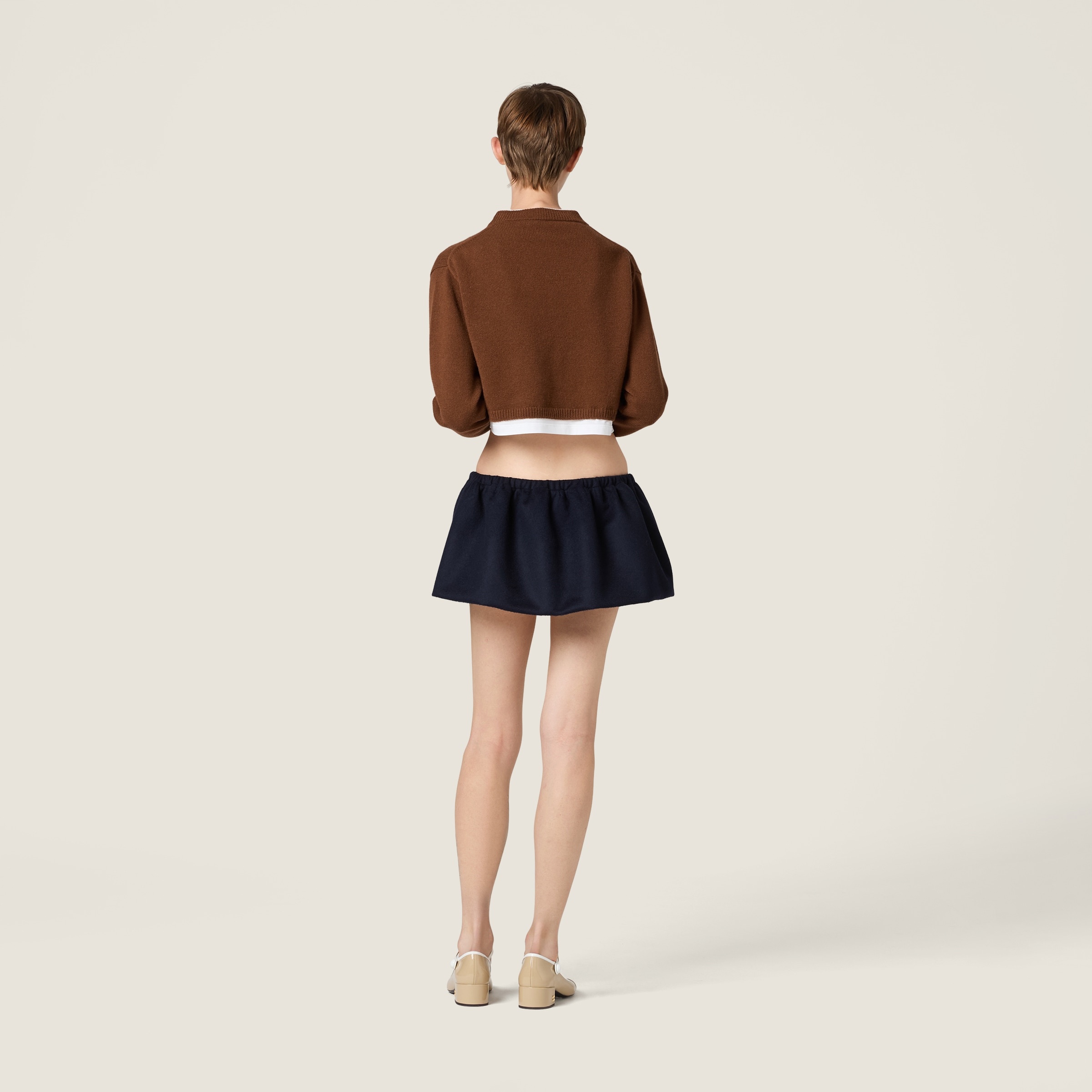Cropped cashmere V-neck sweater - 3