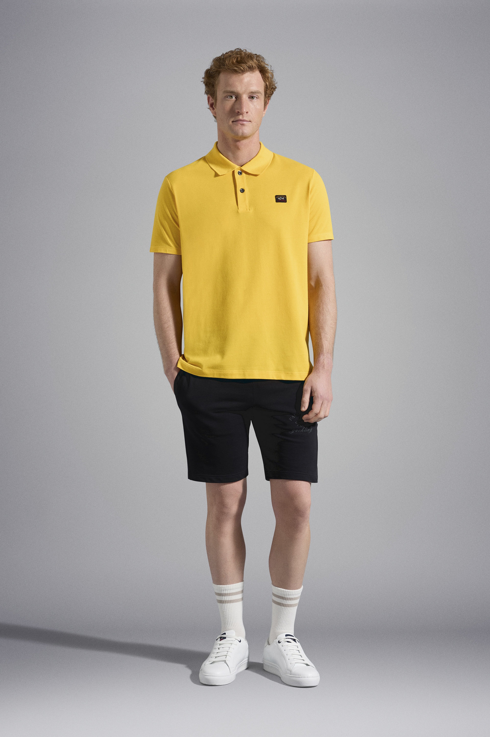 COTTON PIQUÉ POLO SHIRT WITH ICONIC BADGE - 2