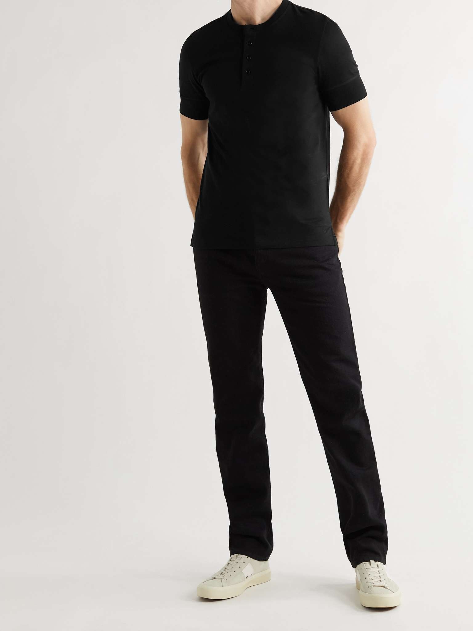 Slim-Fit Cotton-Jersey Henley T-Shirt - 2