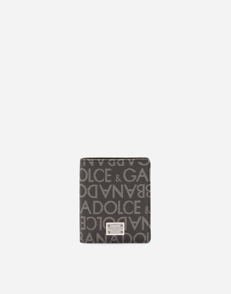 Coated jacquard bifold card holder 1