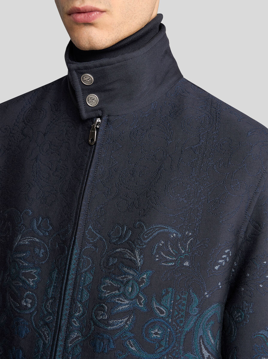 WOOL-BLEND JACQUARD JACKET WITH STAND-UP COLLAR - 2