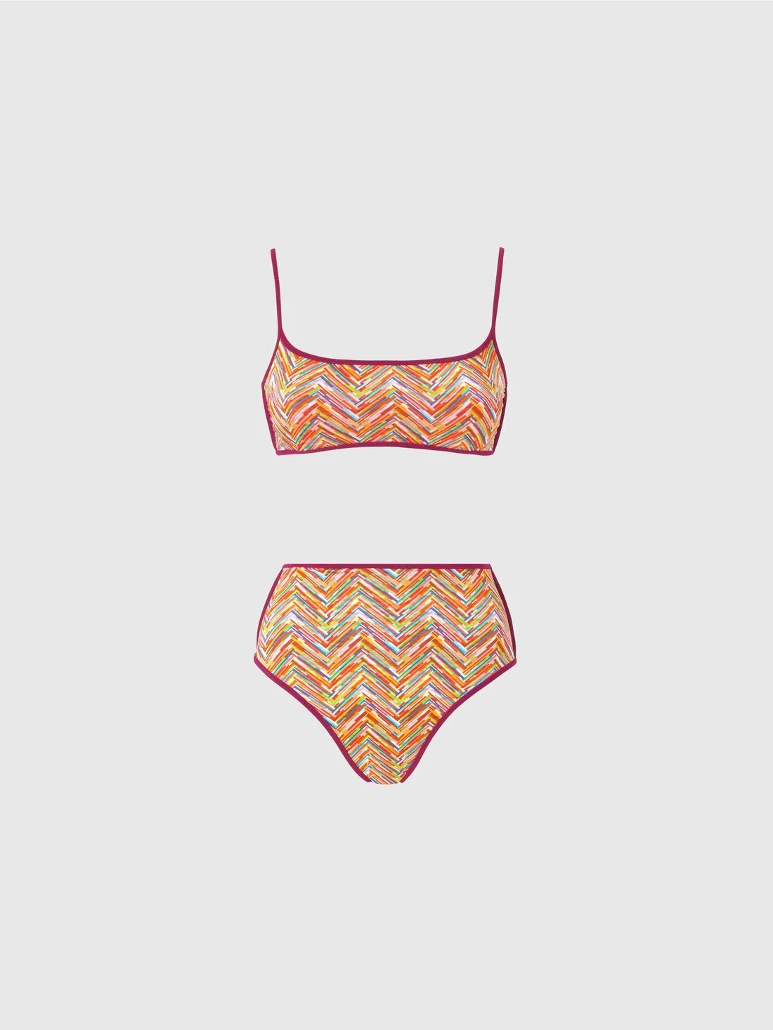 Reversible bikini with print and high bottom - 1