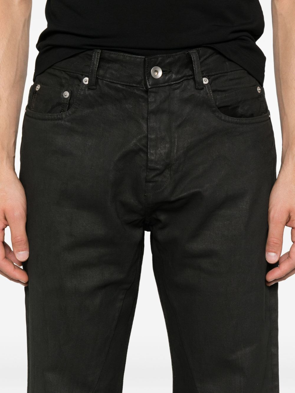 wax-coated jeans - 5
