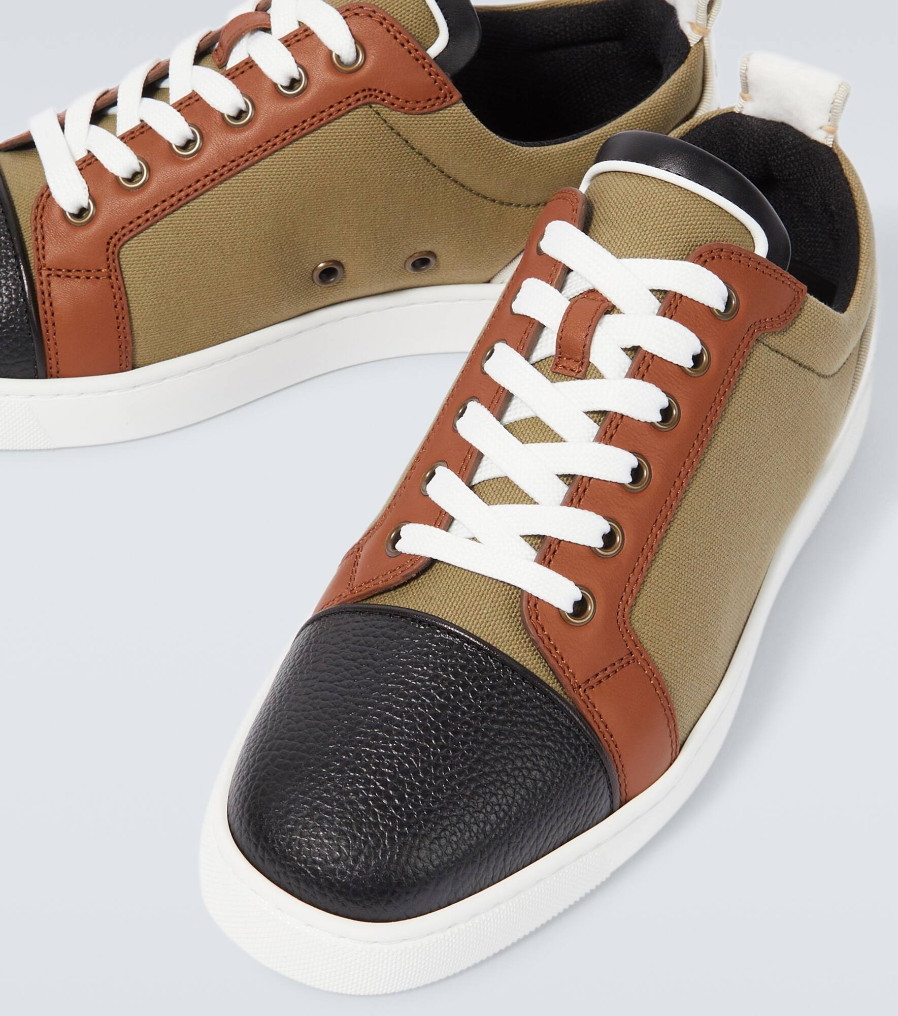 Fun Louis Junior leather and canvas sneakers - 3