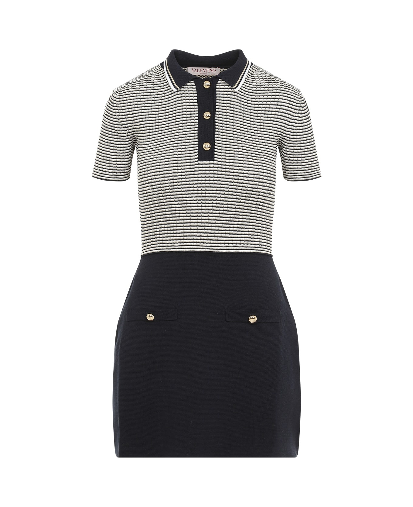 Black And Ivory Mini Dress - 2