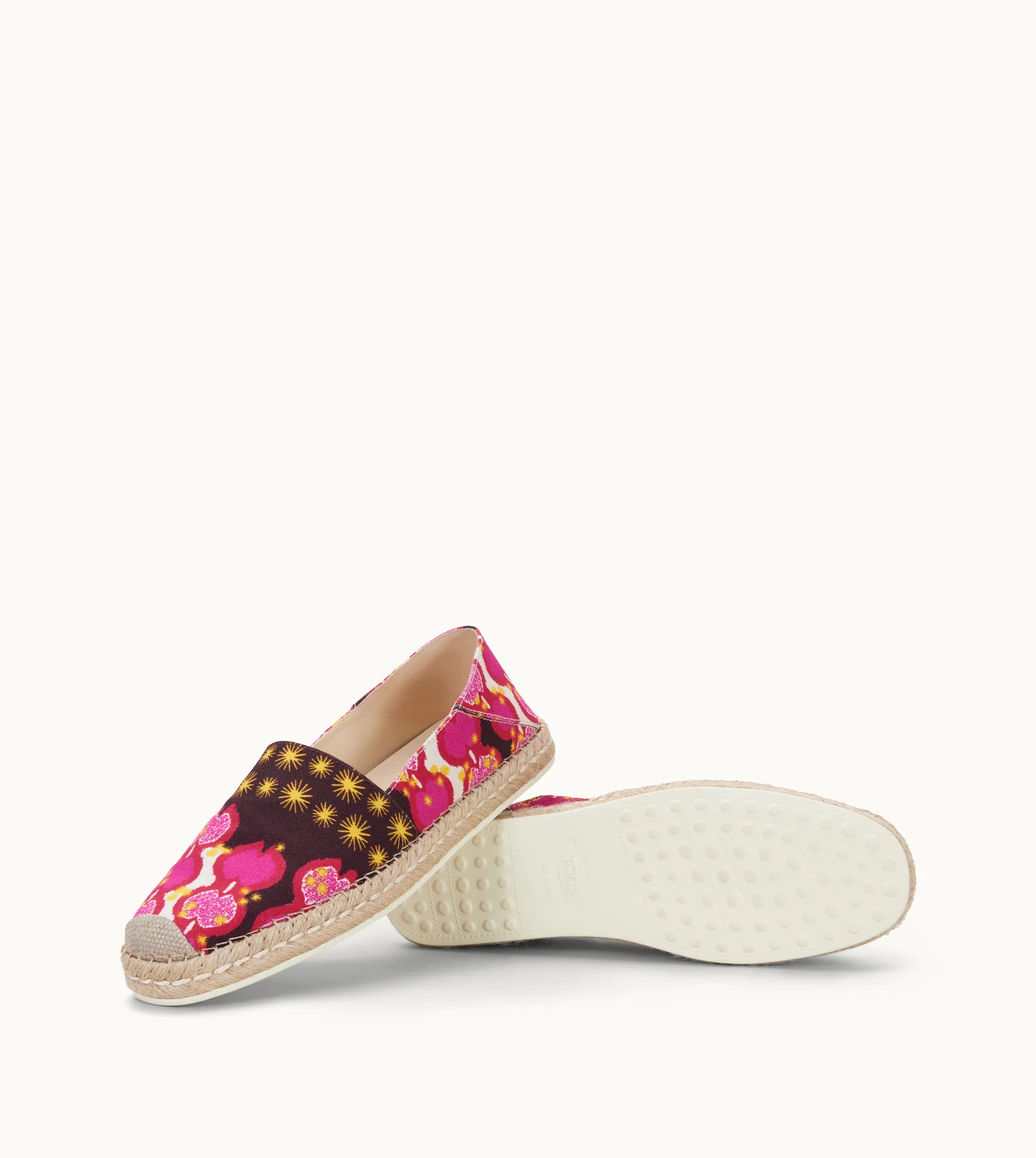 SLIP-ONS IN CANVAS - PINK, YELLOW - 6