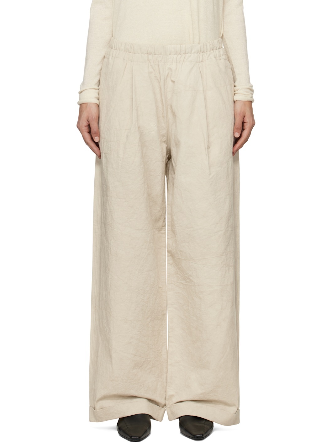 Beige Tall Trousers - 1