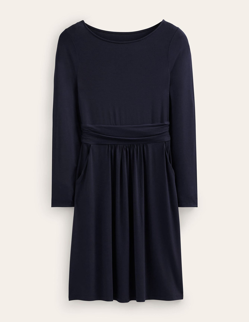 Amelie Long Sleeve Dress-Navy 1