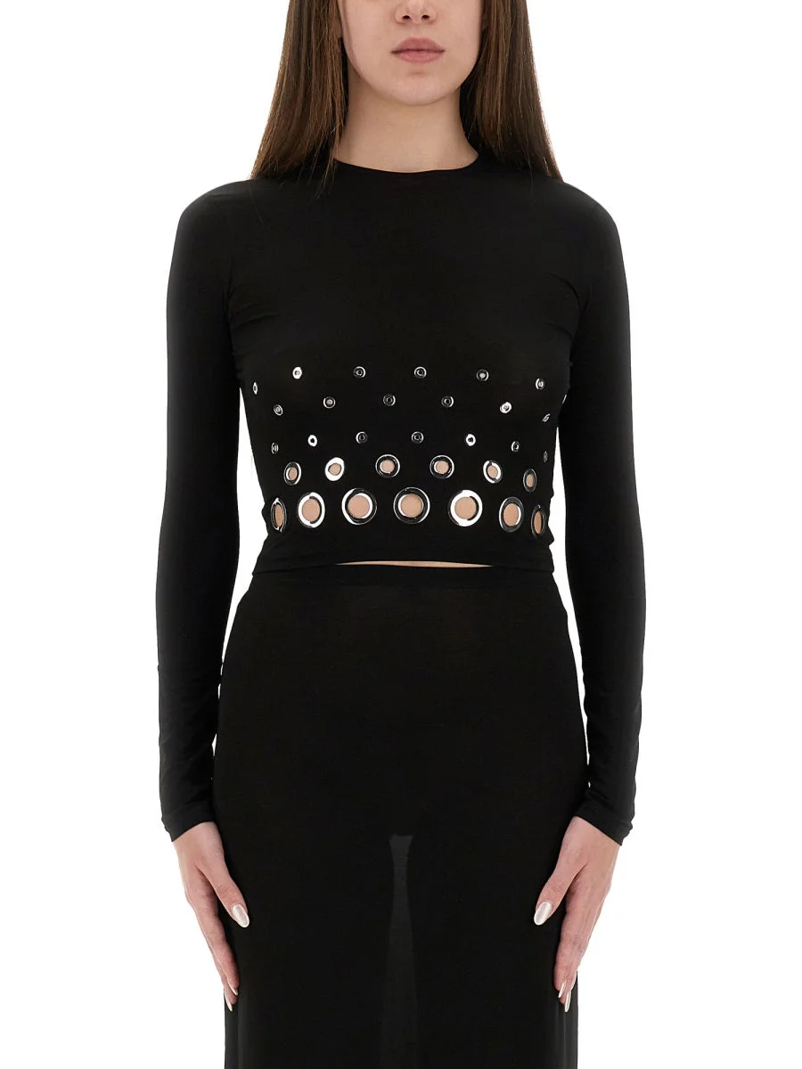 Rabanne Women Cropped Top With Eyelets - 1