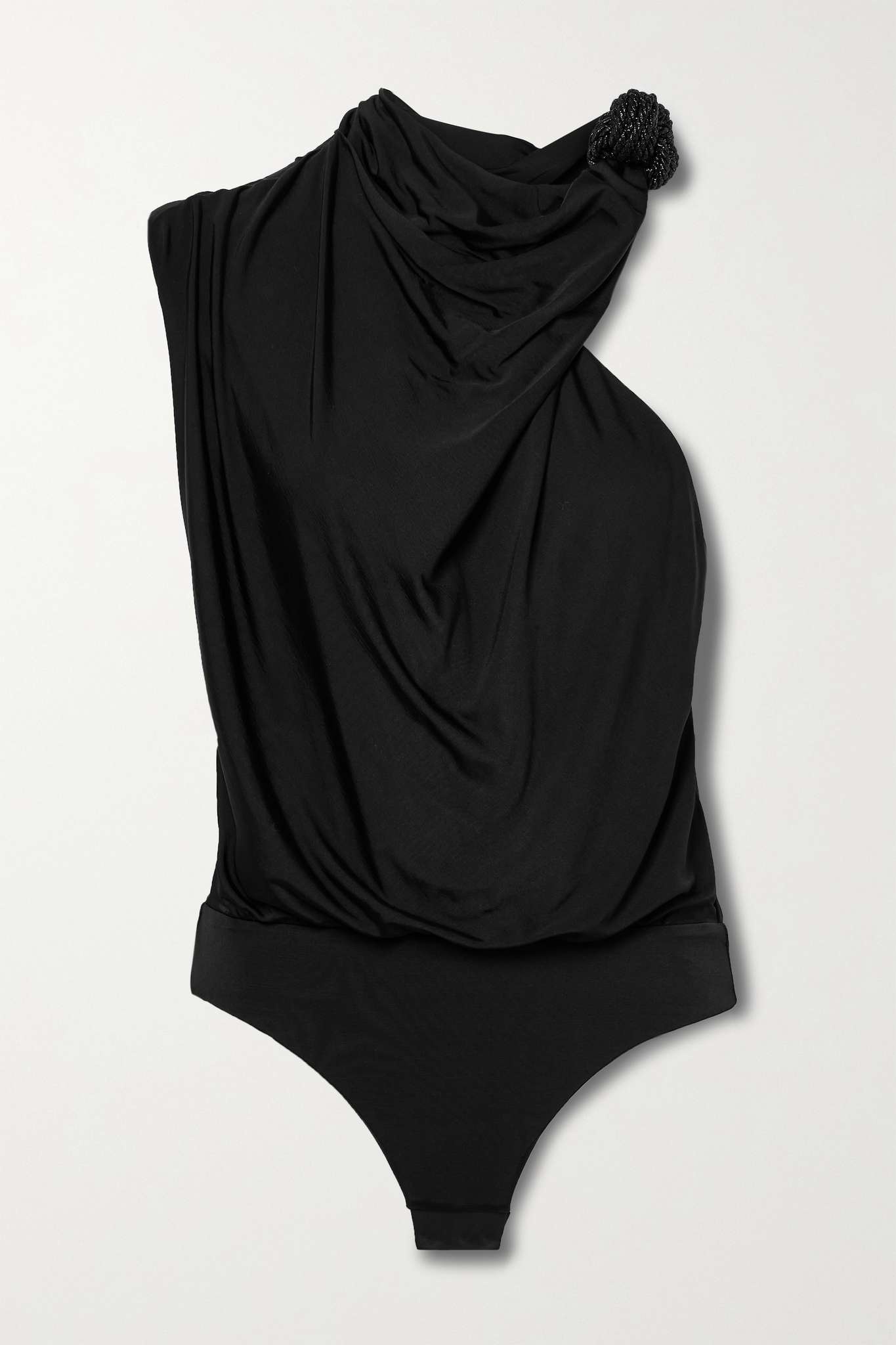 Sereno Alba draped embellished stretch-jersey bodysuit - 1