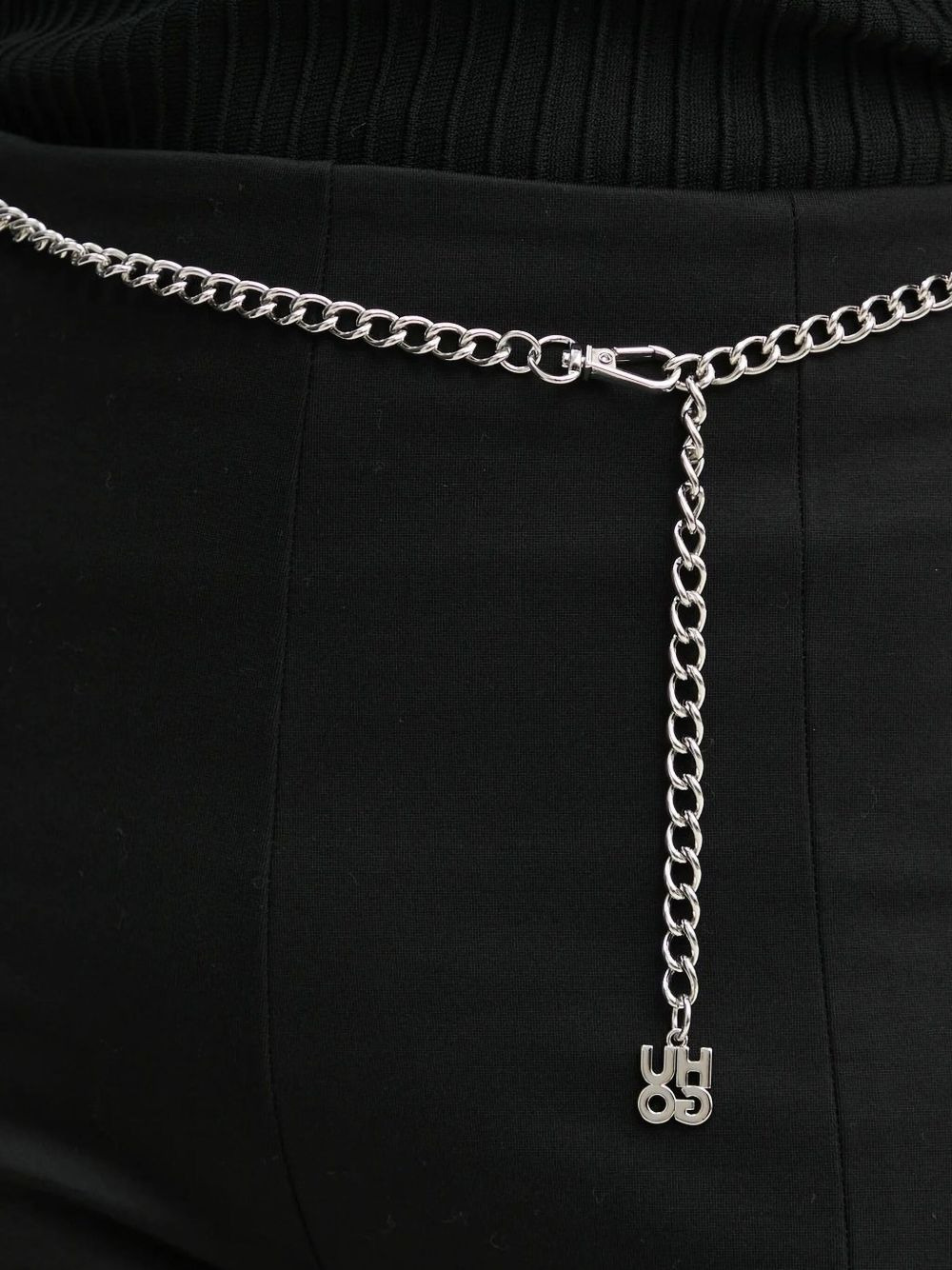 chain-embellished flared trousers - 3