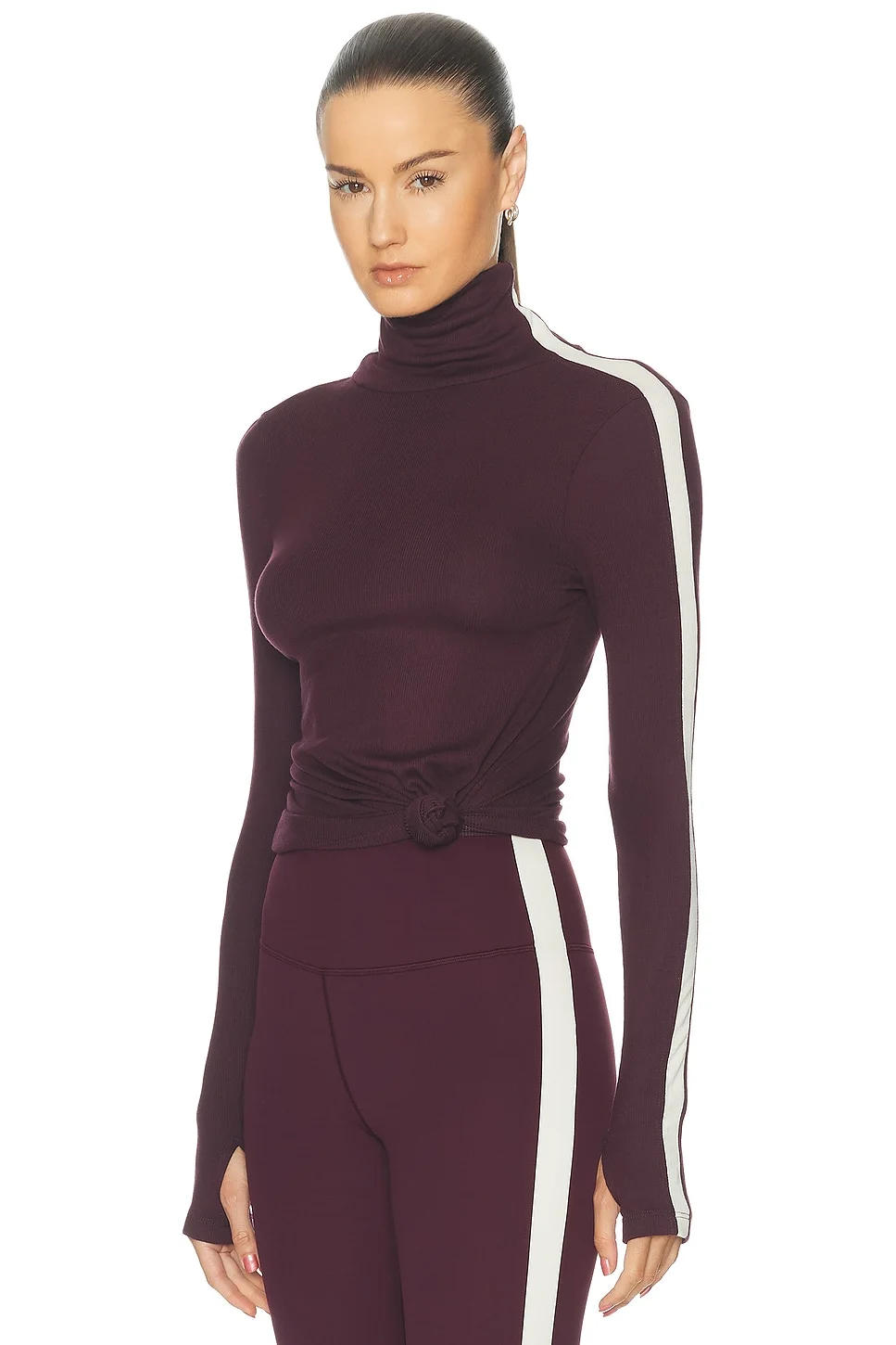 Jackson Rib Full Length Turtleneck Top - 1