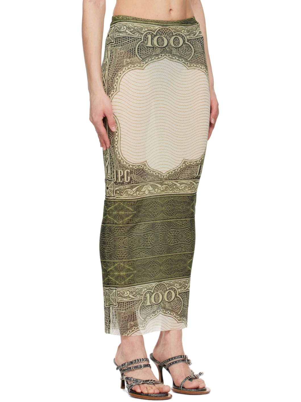 Green & Off-White 'The Cartouche' Maxi Skirt - 2