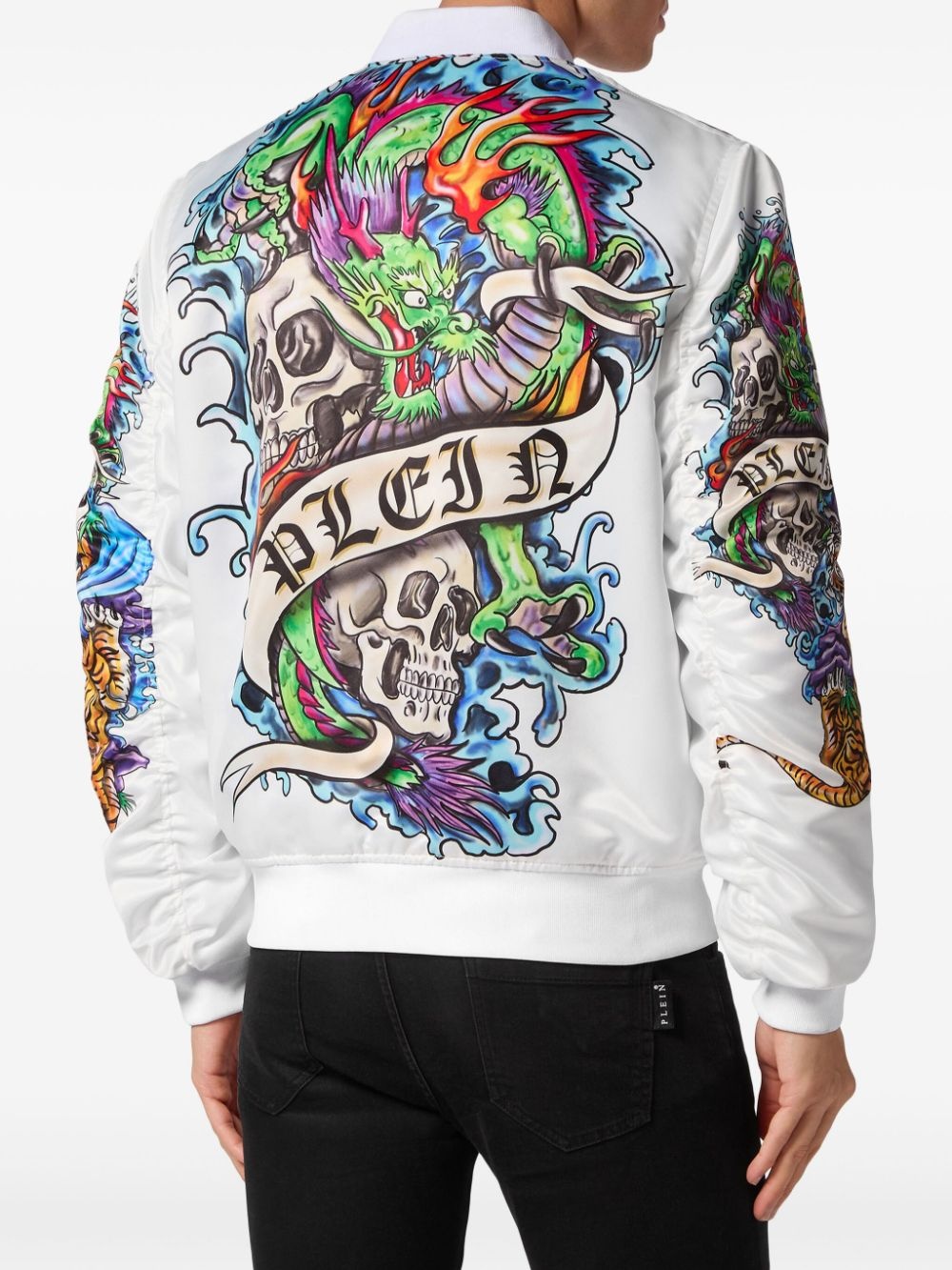 tattoo-print bomber jacket - 4