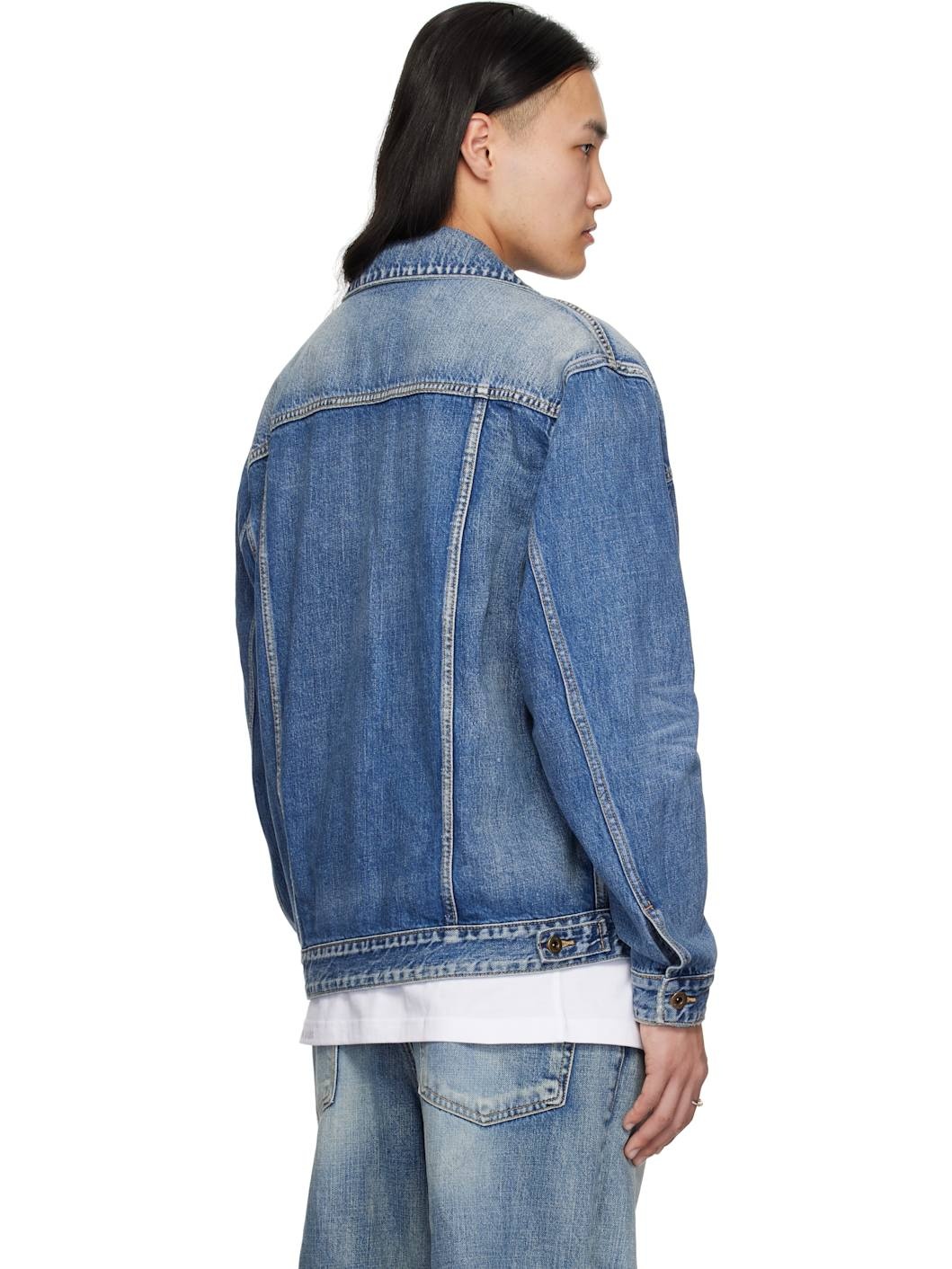 Blue Washed Denim Jacket - 3