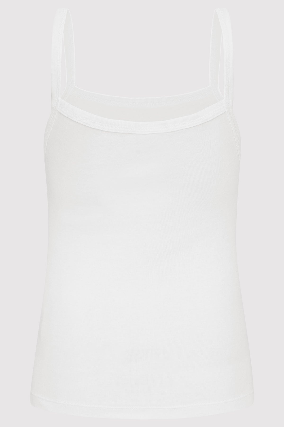 Organic Cotton Square Neck Tank - White - 5