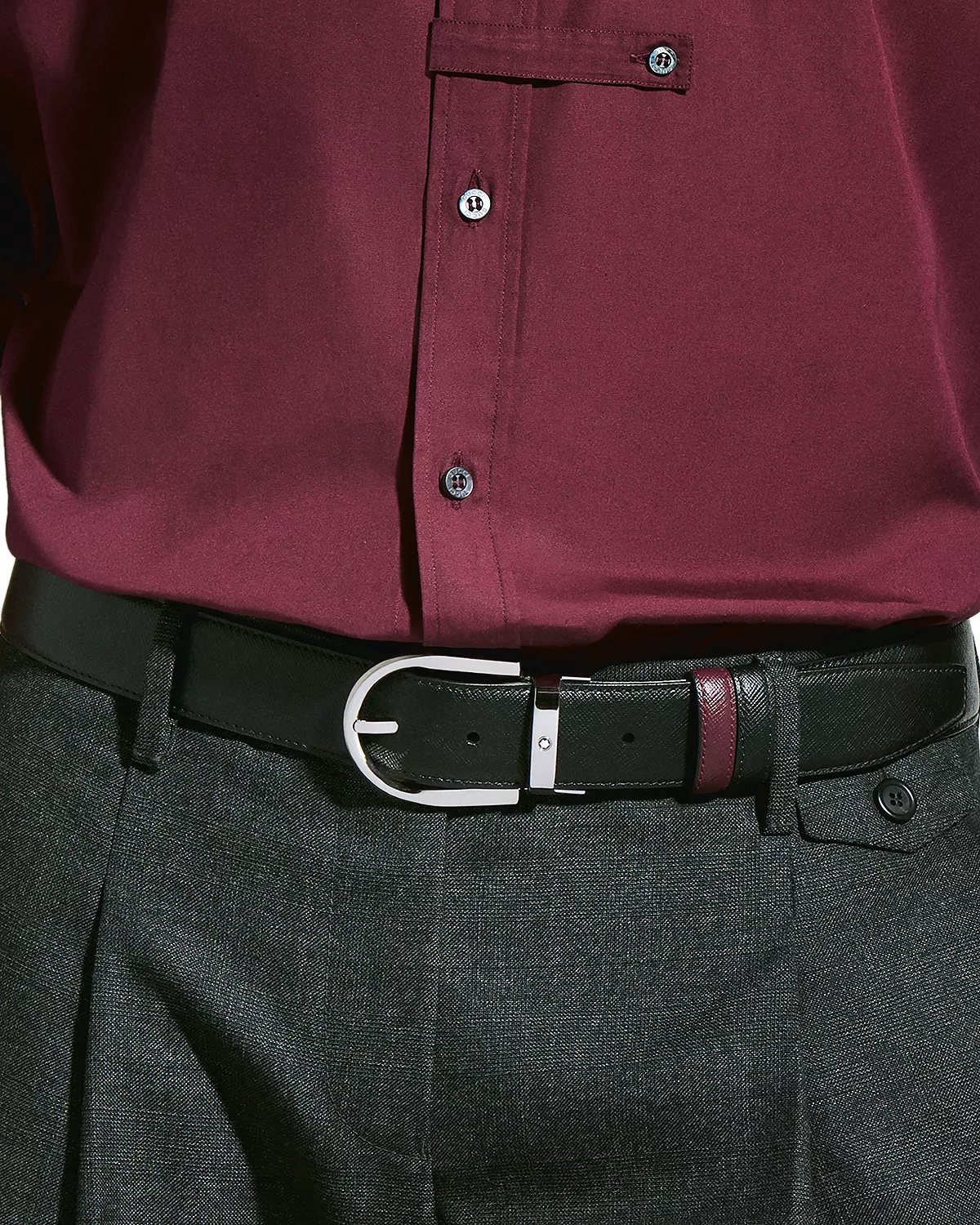 Men's Reversible Leather Belt - 2
