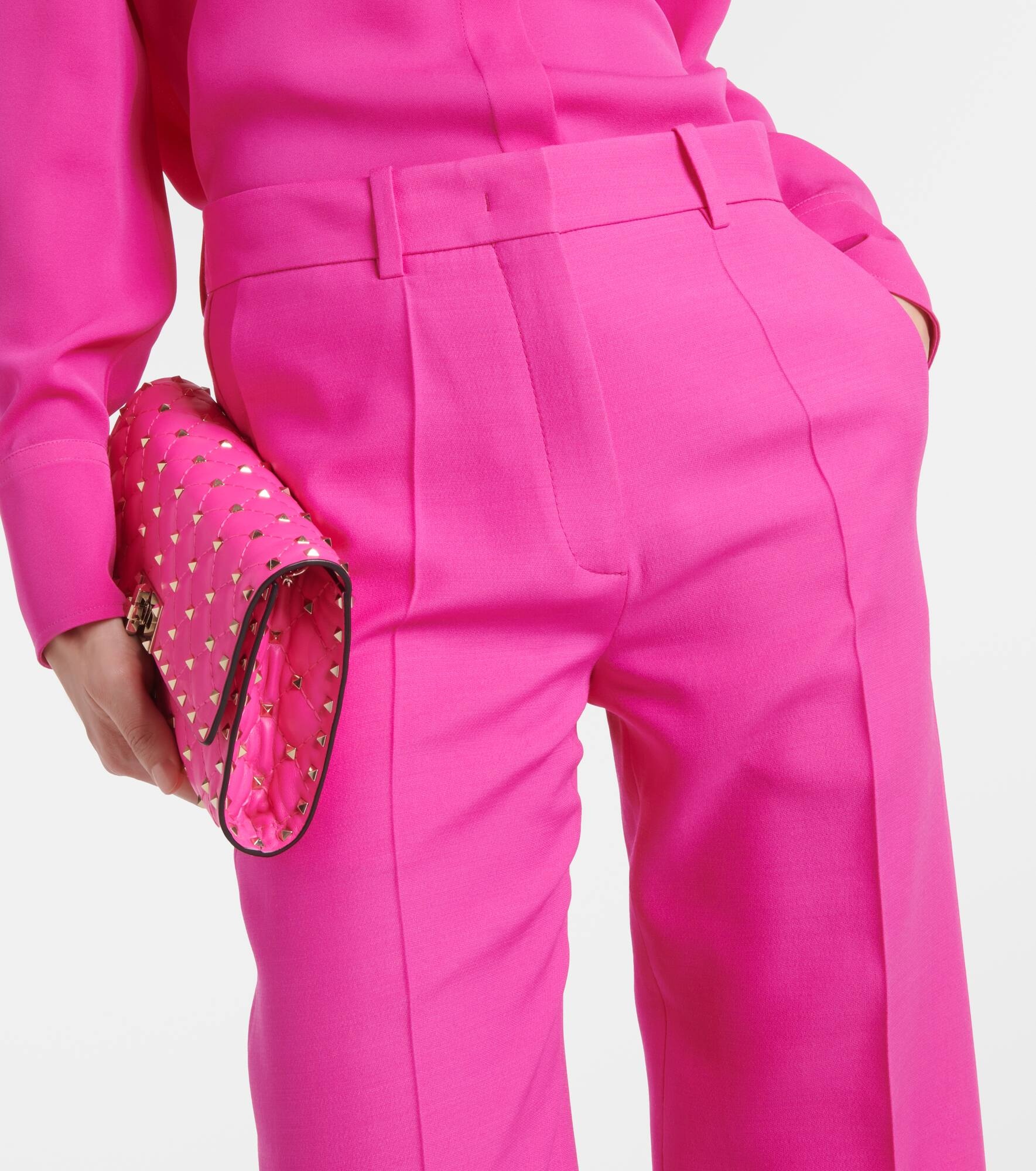 Crêpe Couture wool wide-leg pants - 4