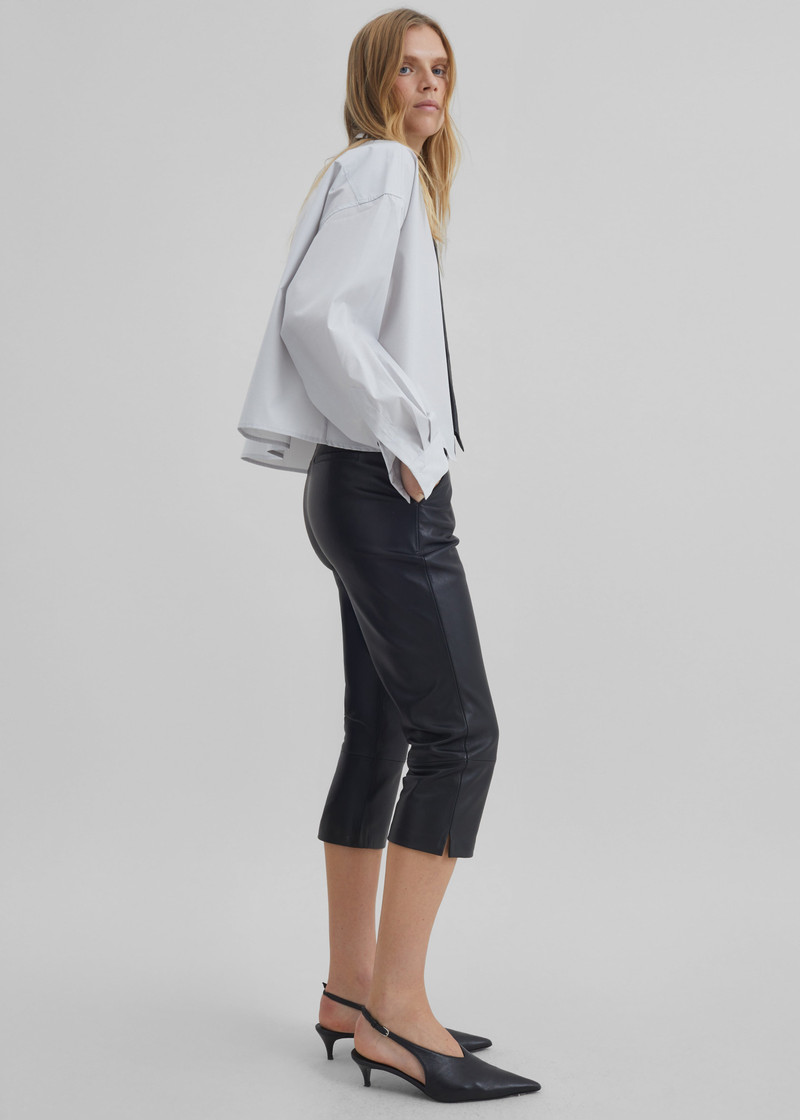 Arlen Cotton Boxy Shirt - Slate Grey 3