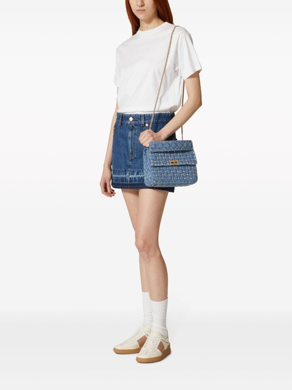 Rockstud Spike denim crossbody bag - 2