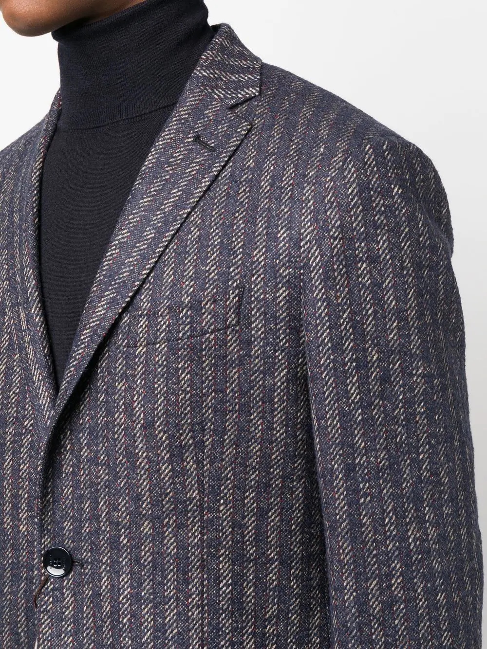 vertical stripe wool-blend blazer - 5