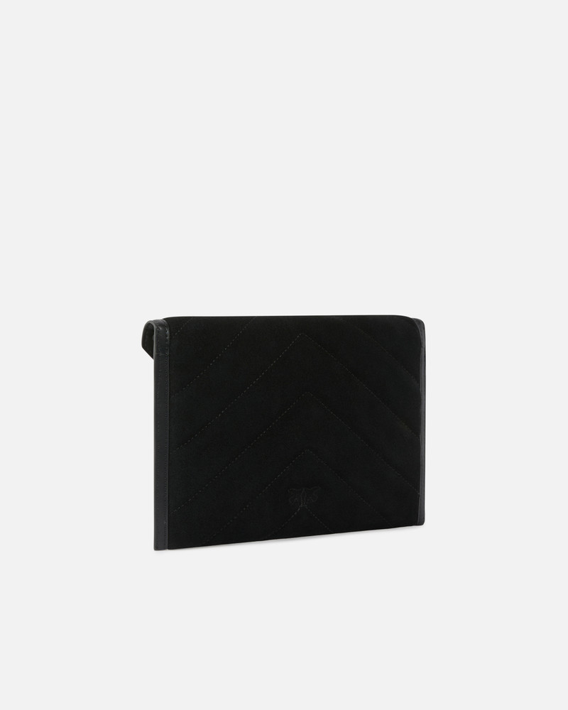 PINKO SUEDE POUCH WITH LOVE BIRDS LOGO outlook