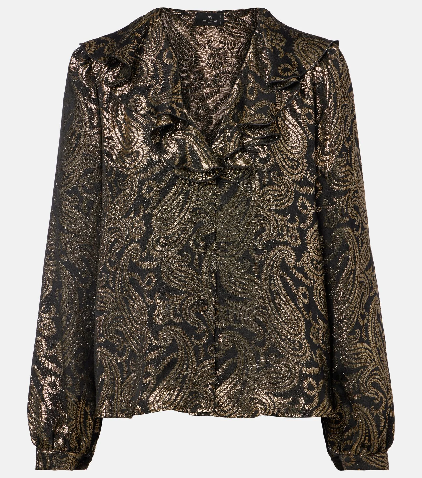 Paisley ruffled silk-blend blouse - 1