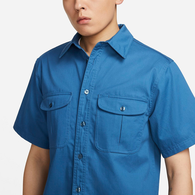 Nike Nike SB Tanglin Short-sleeved woven button-down skateboard shirt 'Blue' FQ0400-457 outlook