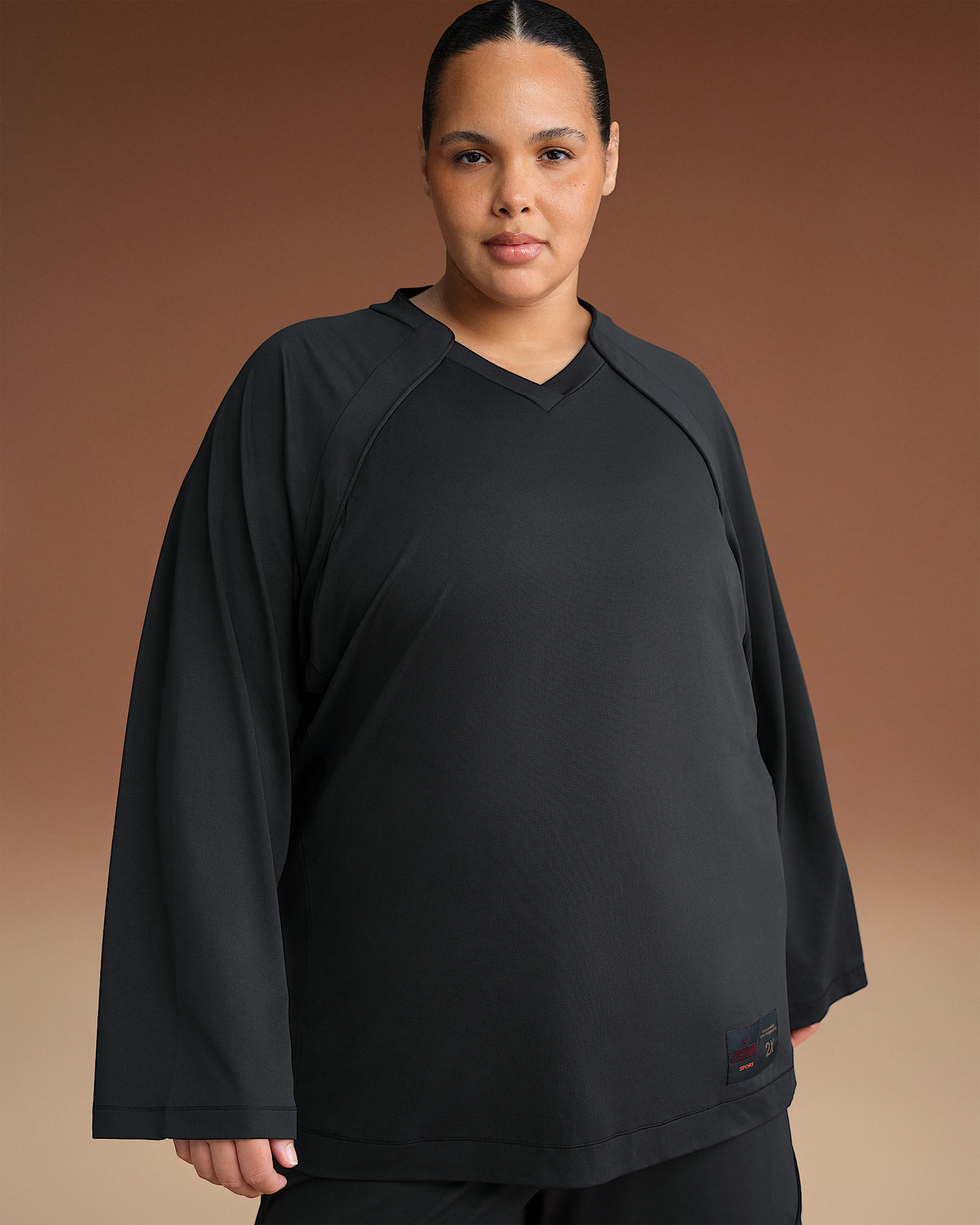 NikeSKIMS Airy Women's Oversized V-Neck Long-Sleeve Top - 7